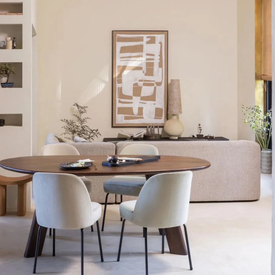 Eettafels<WOOOD Eettafel Roundly Bruin - 200x100 cm