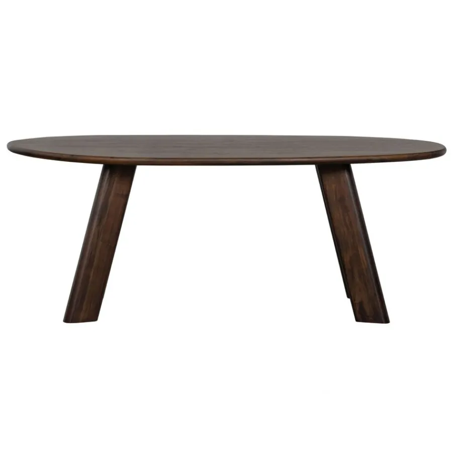 Eettafels<WOOOD Eettafel Roundly Bruin - 200x100 cm