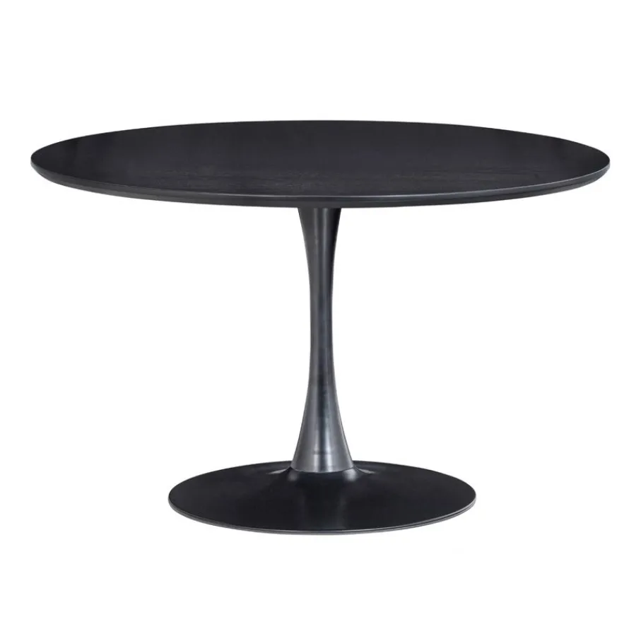 Eettafels<WOOOD Eettafel Sammy Zwart - Ø 120 cm