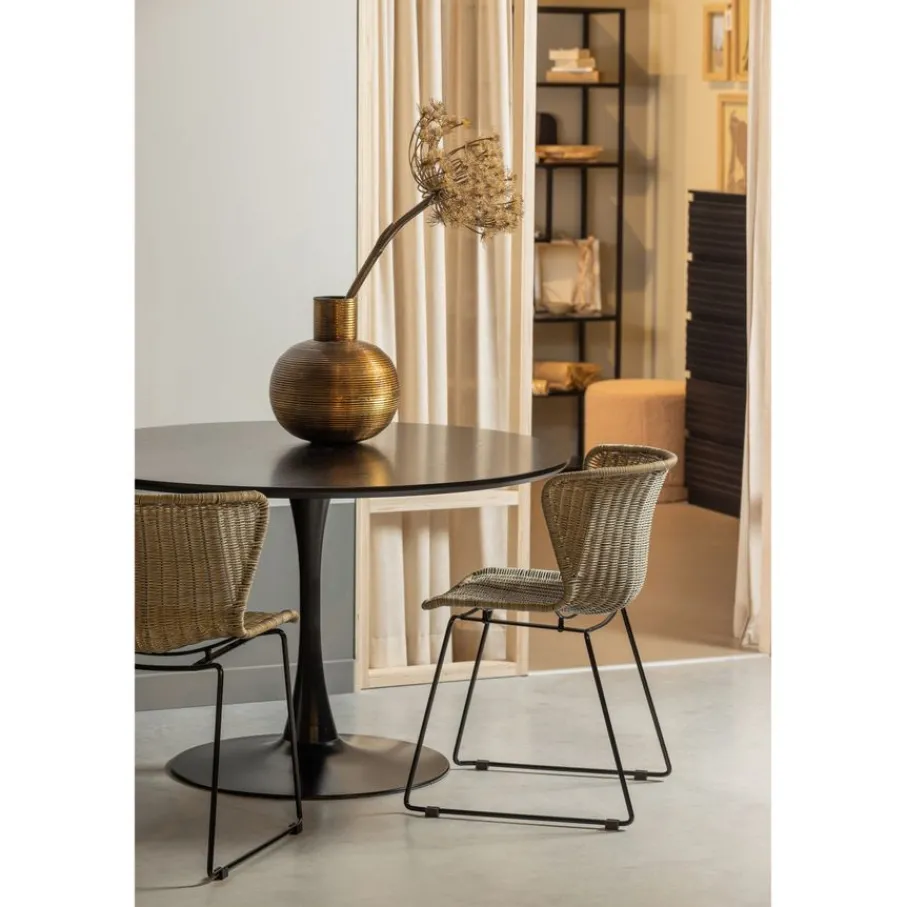 Eettafels<WOOOD Eettafel Sammy Zwart - Ø 120 cm