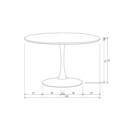 Eettafels<WOOOD Eettafel Sammy Zwart - Ø 120 cm