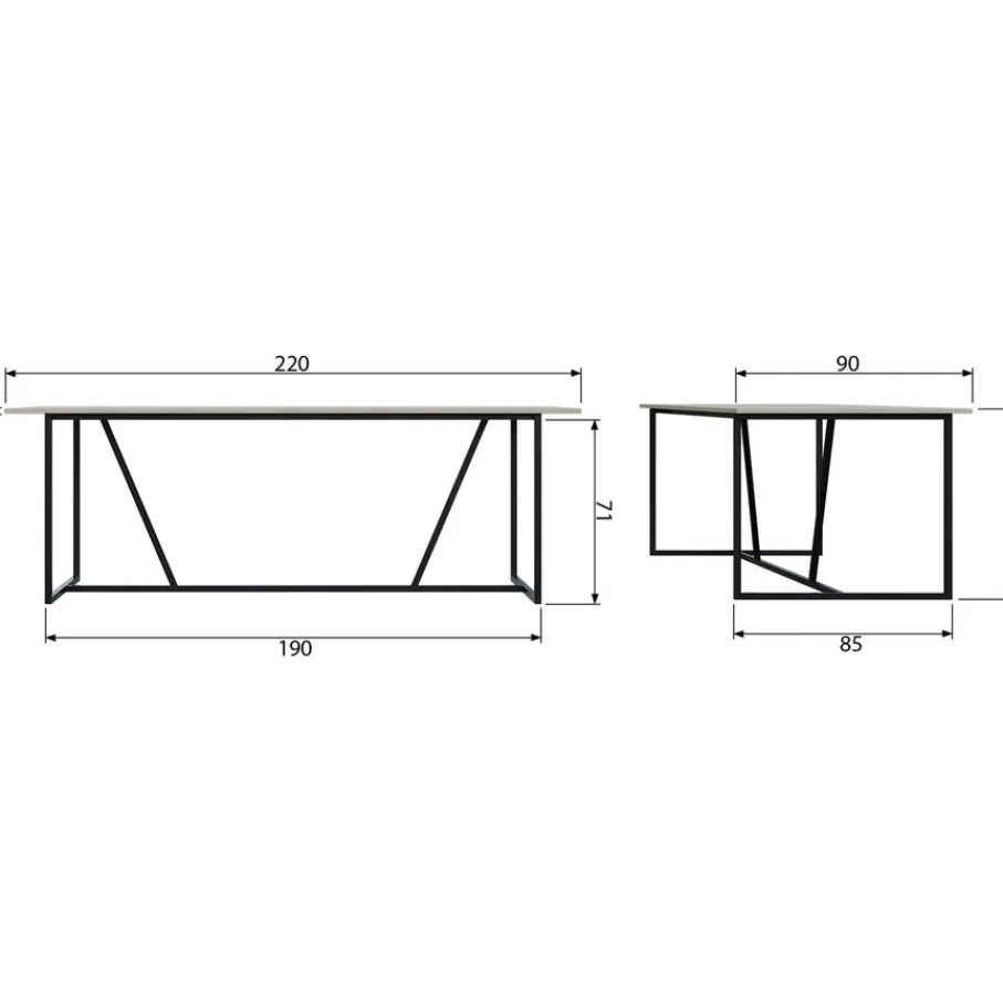 Eettafels<WOOOD Eettafel Silas Dust - 220x90 cm