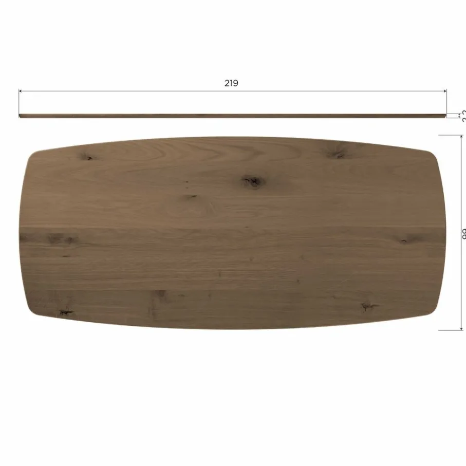 Eettafels<WOOOD Eettafel Tablo Bruin - 220x100 cm