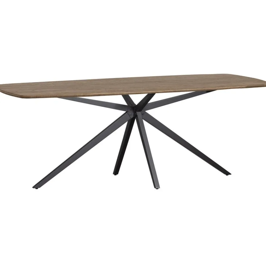 Eettafels<WOOOD Eettafel Tablo Bruin / Zwart - 220x100 cm
