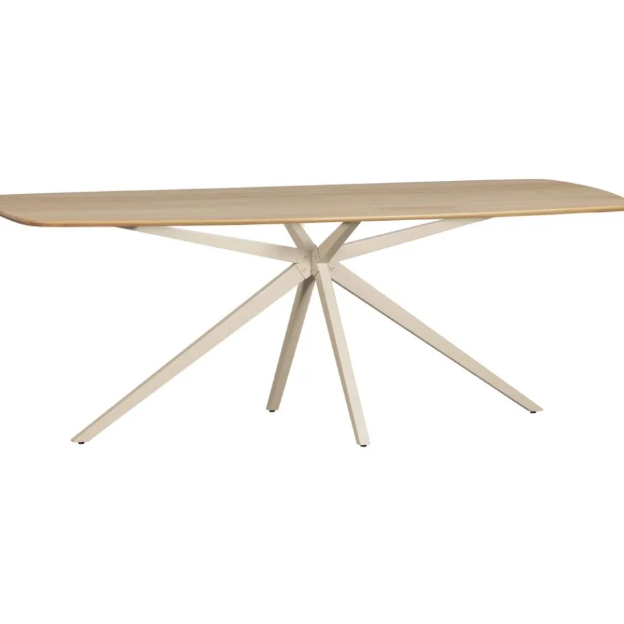 Eettafels<WOOOD Eettafel Tablo Eiken / Beige - 220x100 cm