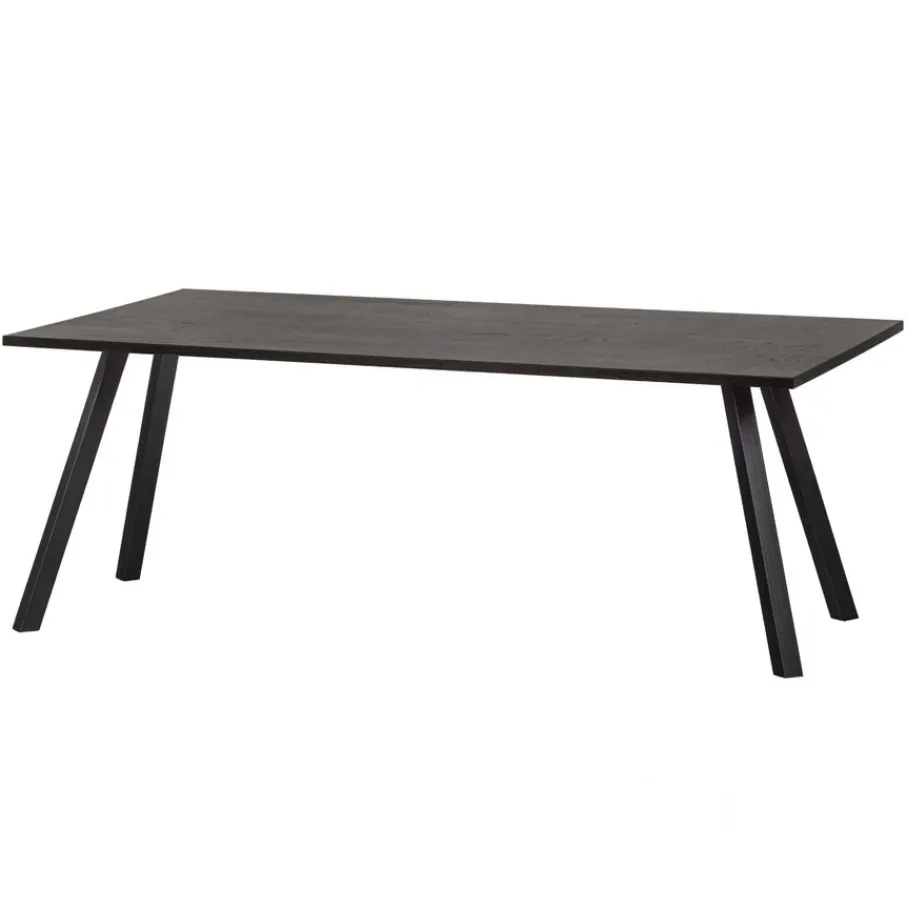 Eettafels<WOOOD Eettafel Tablo Zwart - 220x90 cm
