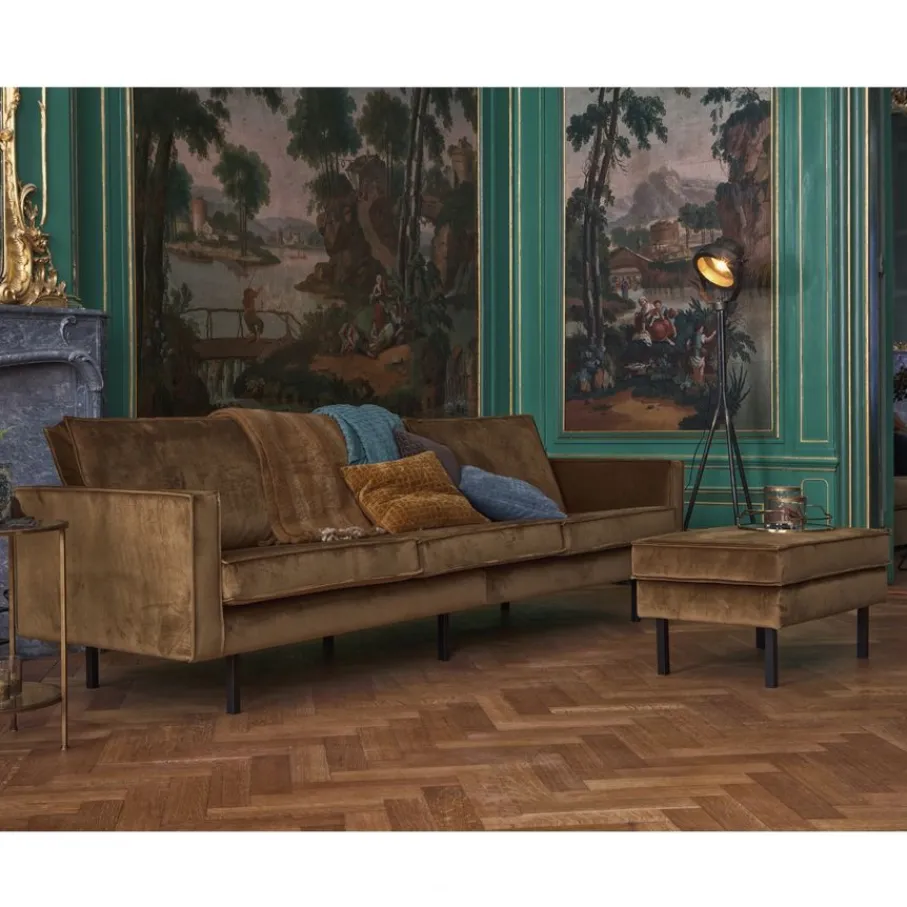 Voetenbanken|Fauteuils<WOOOD Hocker Rodeo Honinggeel - 84x54 cm