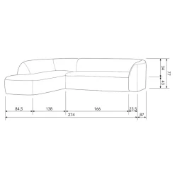 Hoekbanken<WOOOD Hoekbank Sloping Links Beige