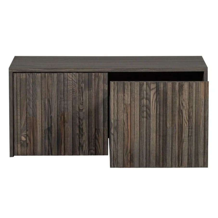 Opbergkasten<WOOOD Kistbank New Gravure Bruin - 88x50x40 cm