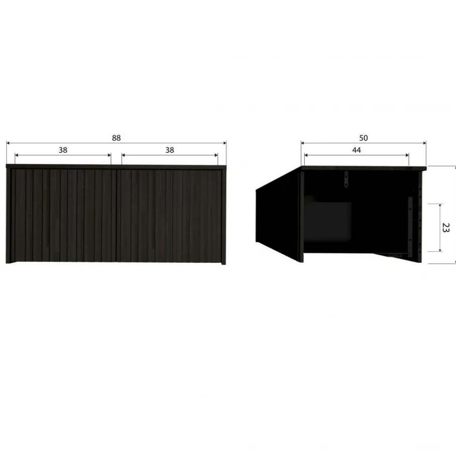 Opbergkasten<WOOOD Kistbank New Gravure Bruin - 88x50x40 cm
