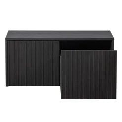 Opbergkasten<WOOOD Kistbank New Gravure Zwart - 88x50x40 cm