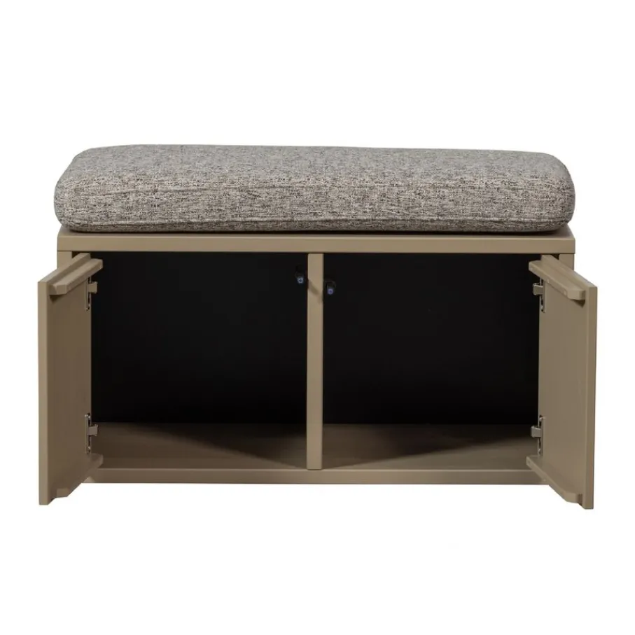 Opbergkasten<WOOOD Kistbank Turner Mud - 80x47x44 cm