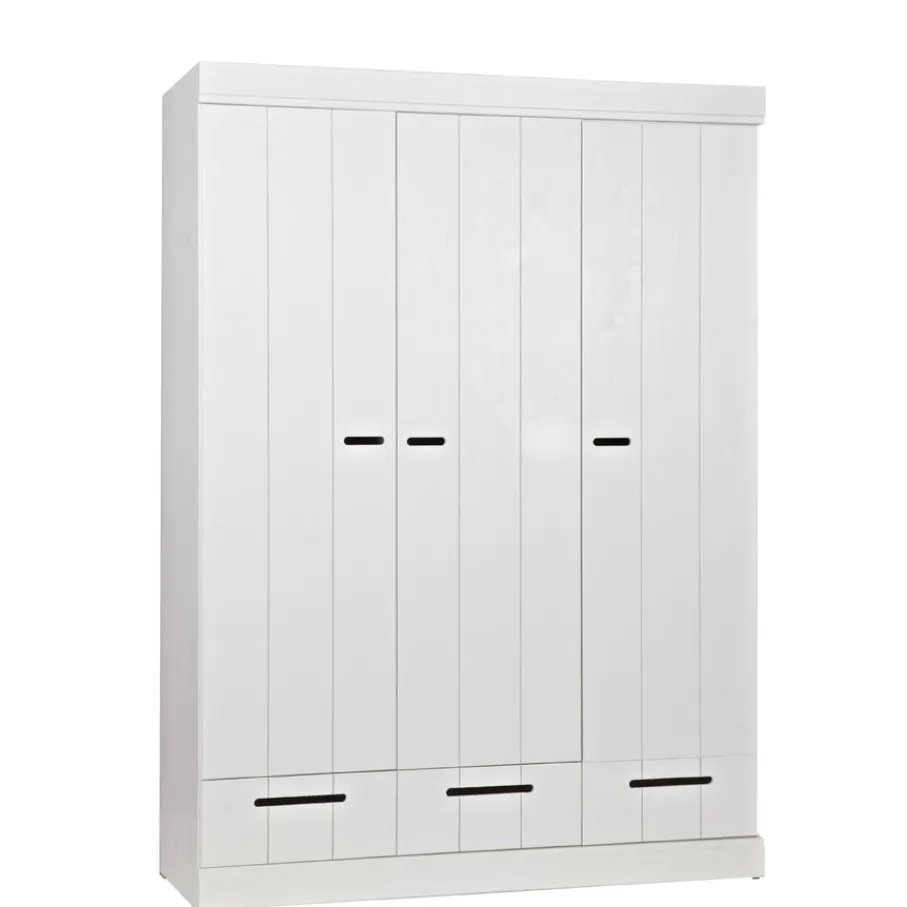 Kledingkasten<WOOOD Kledingkast Connect Wit - 140x195x53 cm