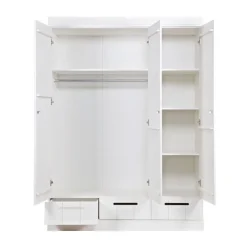 Kledingkasten<WOOOD Kledingkast Connect Wit - 140x195x53 cm