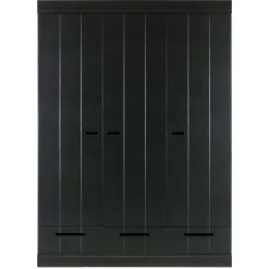Kledingkasten<WOOOD Kledingkast Connect Zwart - 140x195x53 cm