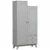 Kledingkasten<WOOOD Kledingkast Lily Grijs - 98x190x41 cm