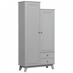 Kledingkasten<WOOOD Kledingkast Lily Grijs - 98x190x41 cm