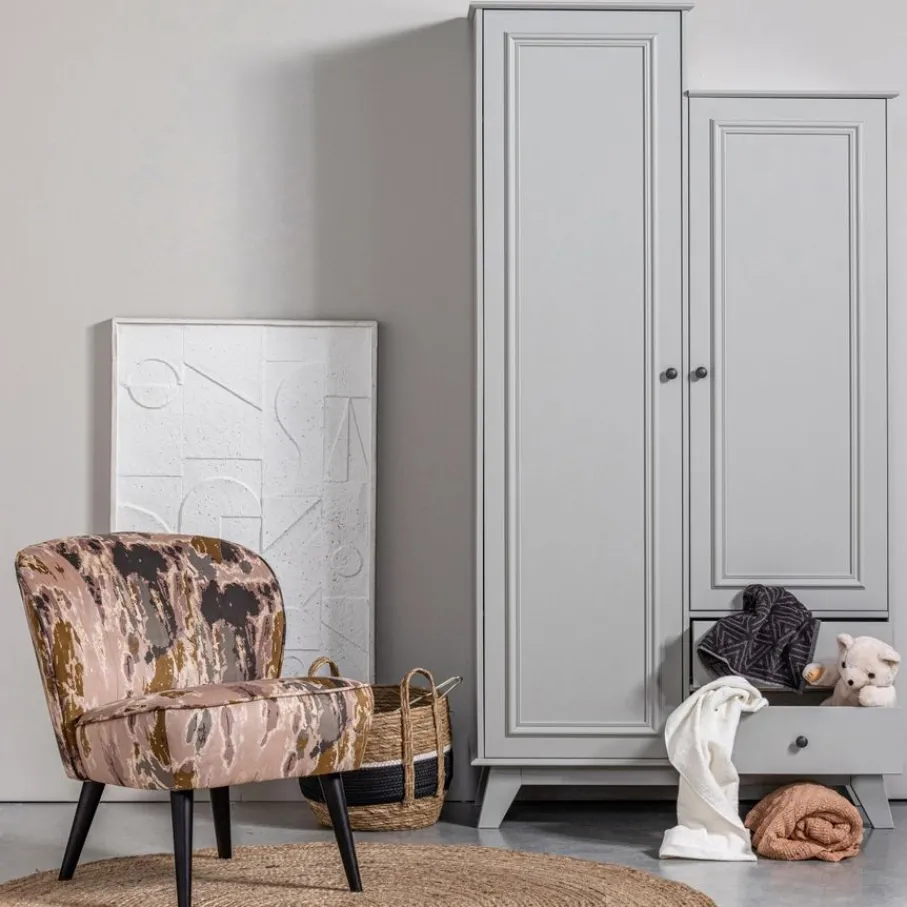 Kledingkasten<WOOOD Kledingkast Lily Grijs - 98x190x41 cm