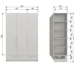 Kledingkasten<WOOOD Kledingkast Pure Dust - 142x215x60 cm