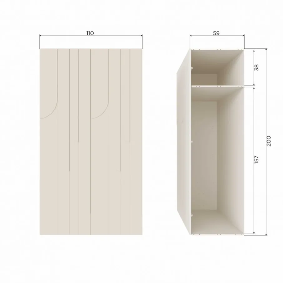 Kledingkasten<WOOOD Kledingkast Rain Dust - 110x200x57 cm
