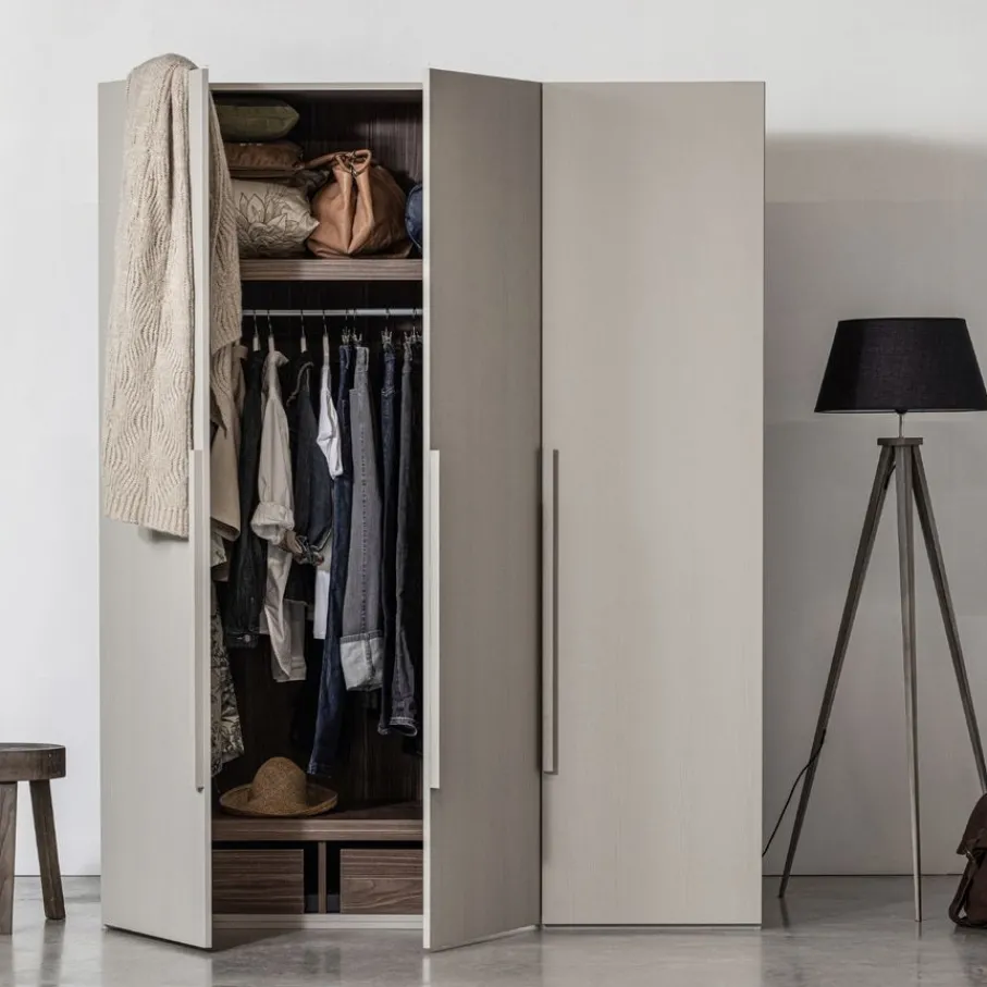 Kledingkasten<WOOOD Kledingkast Rens Grijs - 165x210x58 cm