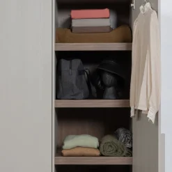 Kledingkasten<WOOOD Kledingkast Rens Grijs - 55x210x58 cm