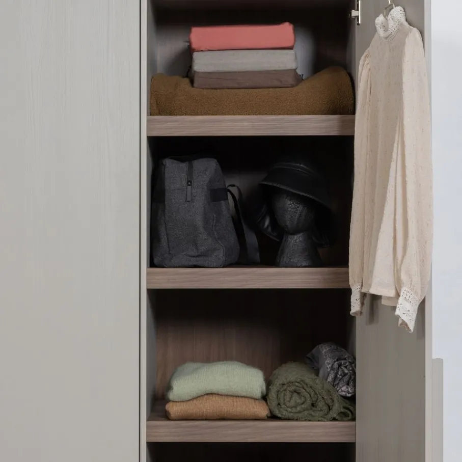 Kledingkasten<WOOOD Kledingkast Rens Grijs - 55x210x58 cm