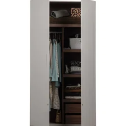 Kledingkasten<WOOOD Kledingkast Rens Grijs - 110x210x58 cm