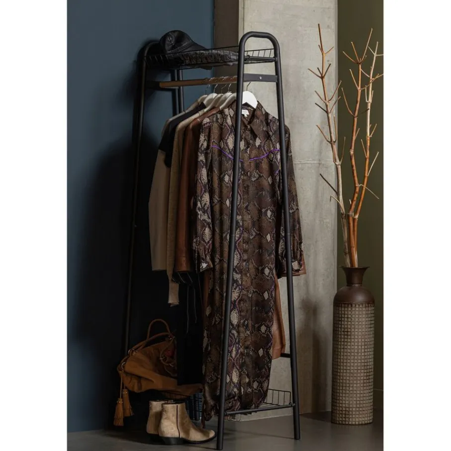 Opbergkasten<WOOOD Kledingrek Jovi Zwart - 70x167x41 cm