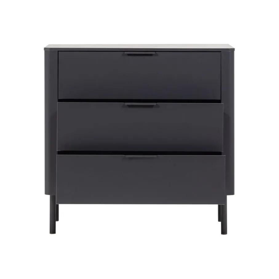 Ladekasten<WOOOD Ladekast Gunnar Zwart - 94x93x52 cm