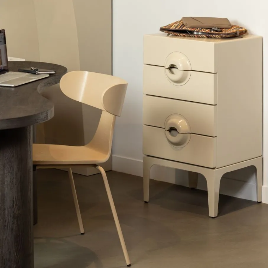 Nachtkastjes|Ladekasten<WOOOD Ladekast Merge Greige - 44x89x45 cm