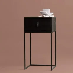 Nachtkastjes<WOOOD Nachtkastje Zola Zwart - 40x74x35 cm