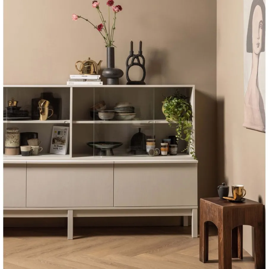 Wandkasten<WOOOD Opzetkast Klink Mist - 200x60x35 cm