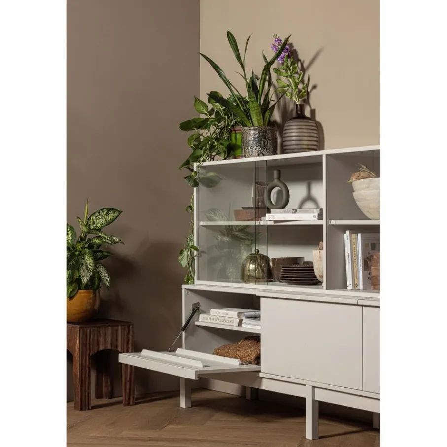 Wandkasten<WOOOD Opzetkast Klink Mist - 200x60x35 cm