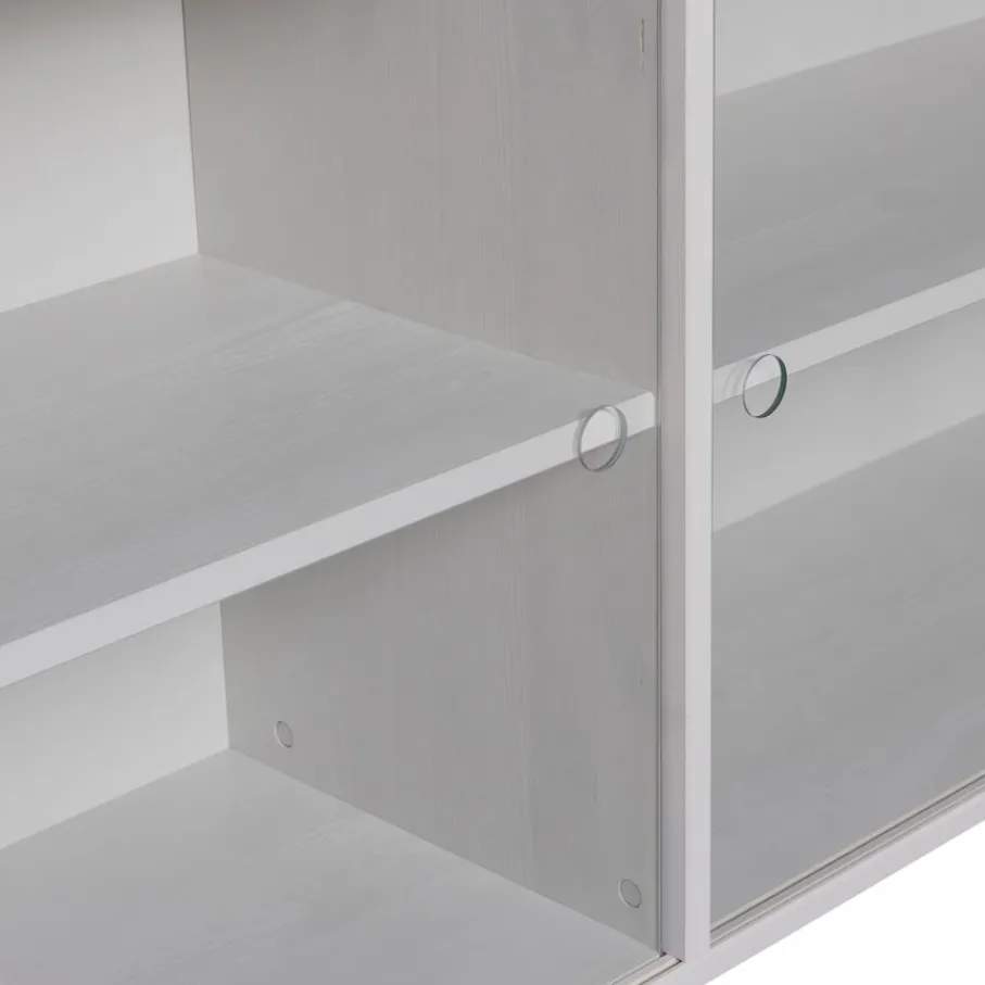 Wandkasten<WOOOD Opzetkast Klink Mist - 200x60x35 cm