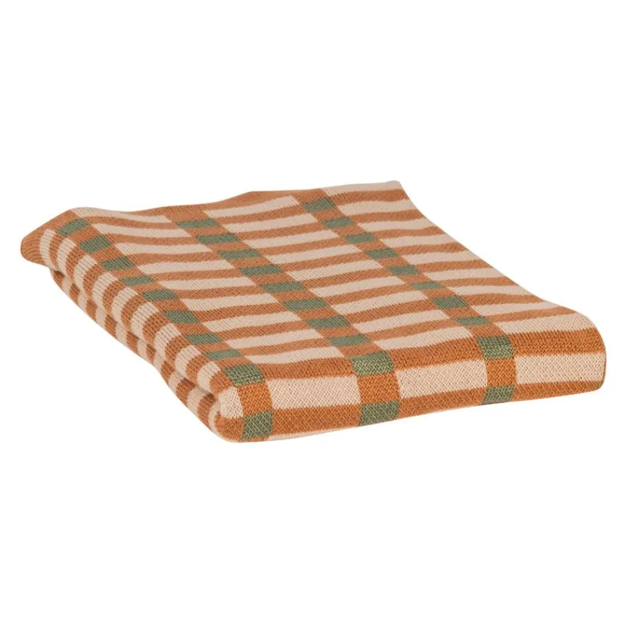 Plaids<WOOOD Plaid Vola Groen / Oranje - 130x170 cm