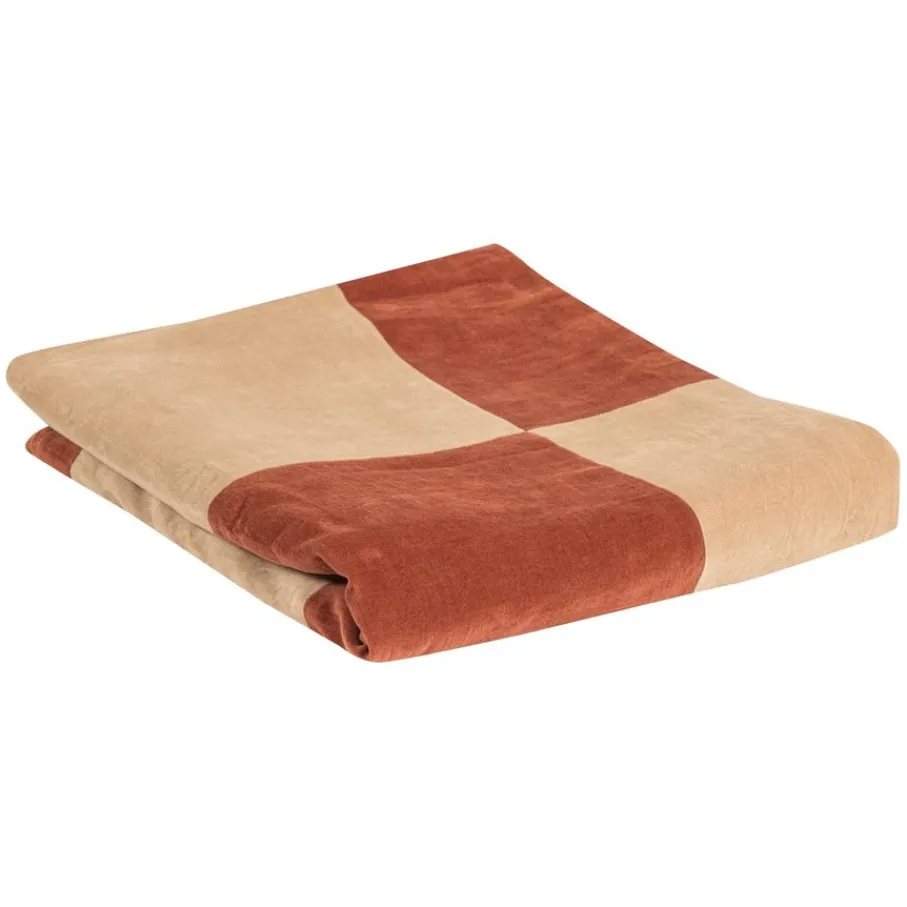 Plaids<WOOOD Plaid Zena Roestbruin / Beige 130x170 cm