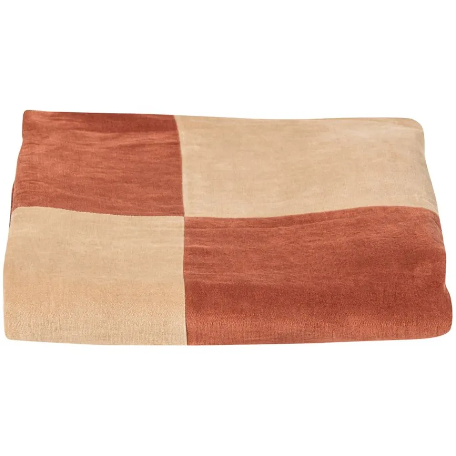 Plaids<WOOOD Plaid Zena Roestbruin / Beige 130x170 cm