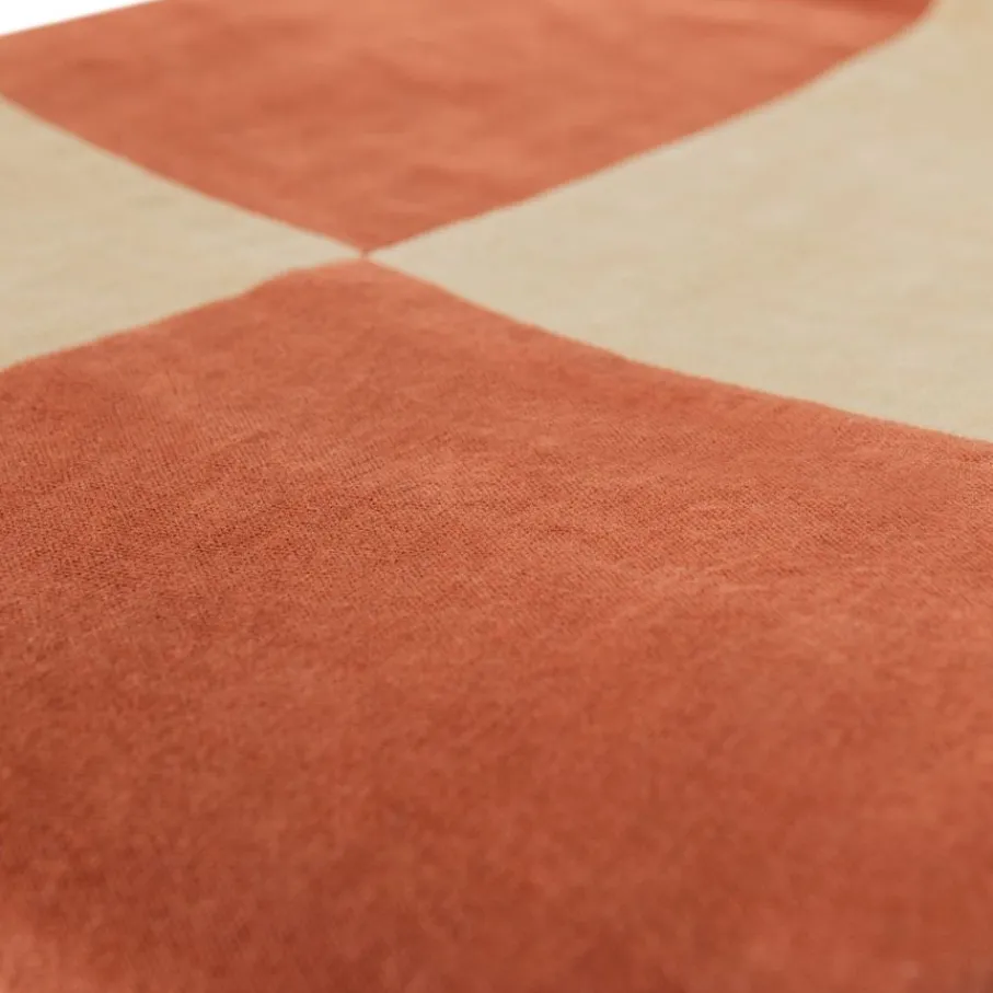 Plaids<WOOOD Plaid Zena Roestbruin / Beige 130x170 cm
