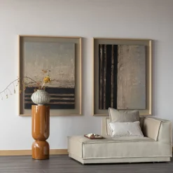 Vazen & Potten|Bijzettafels<WOOOD Plantentafel / Pot Toval Honinggeel - 32x95x32 cm