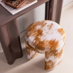 Poefs & Krukjes<WOOOD Poef Charlie Karamelbruin - Ø 45 cm
