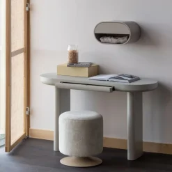 Poefs & Krukjes<WOOOD Poef Islen Beige - Ø 39 cm
