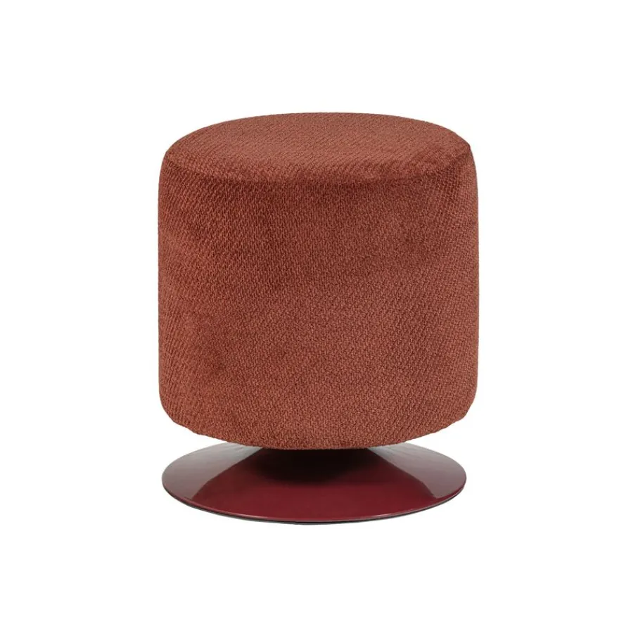 Poefs & Krukjes<WOOOD Poef Islen Bordeauxrood - Ø 39 cm