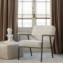 Poefs & Krukjes<WOOOD Poef Patchwork Beige - 60x60 cm