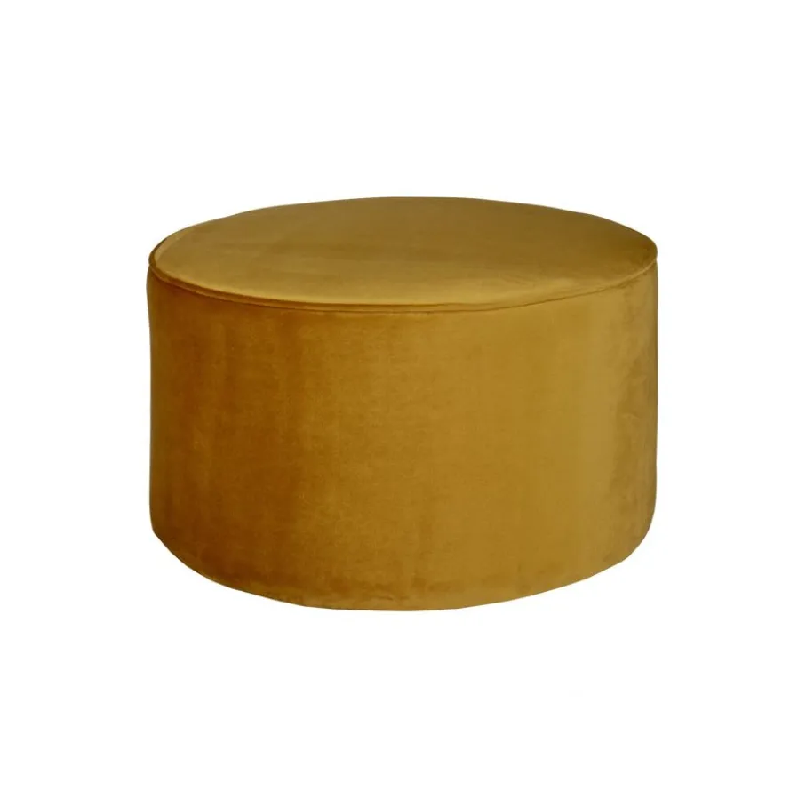 Poefs & Krukjes<WOOOD Poef Sara Oker - Ø 60 cm