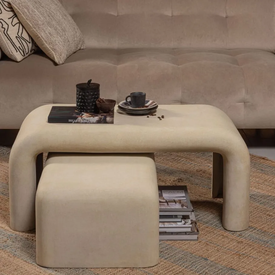 Salontafels<WOOOD Salontafel Stani Naturel - set 2 stuks