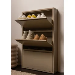 Opbergkasten|Schoenenkasten<WOOOD Schoenenkast Sabine Zand - 66x103x16 cm