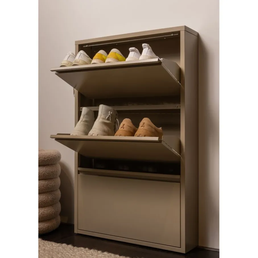 Opbergkasten|Schoenenkasten<WOOOD Schoenenkast Sabine Zand - 66x103x16 cm