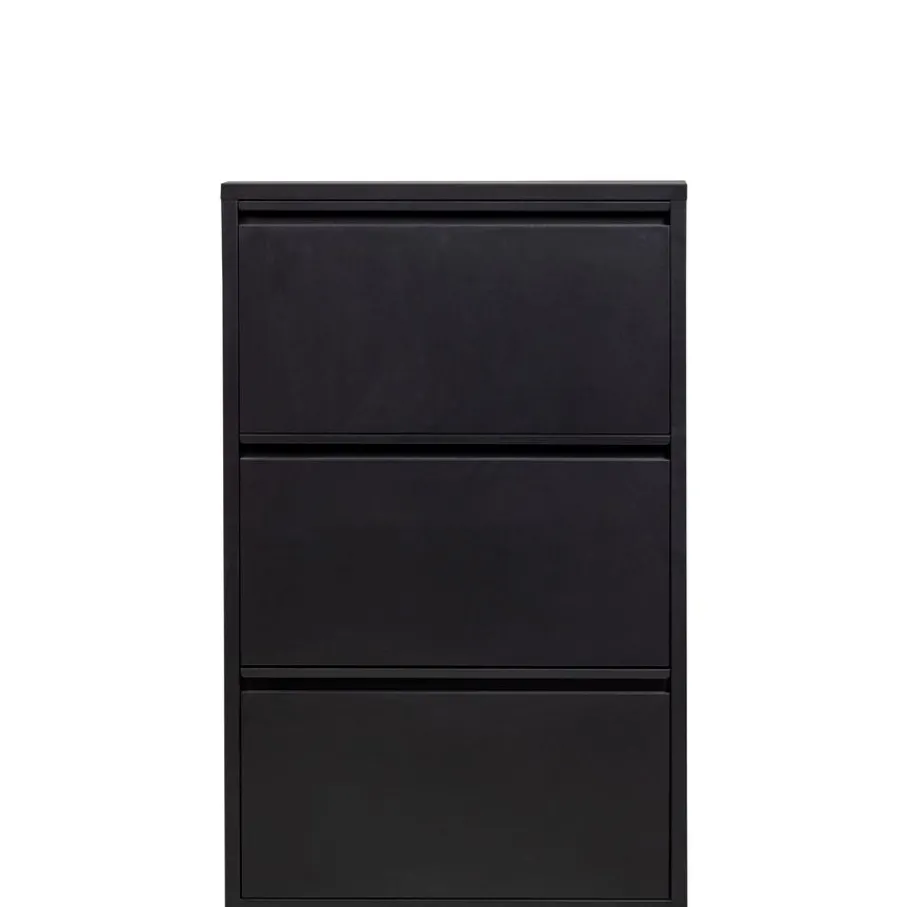 Opbergkasten|Schoenenkasten<WOOOD Schoenenkast Sabine Zwart - 66x103x16 cm