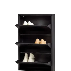 Opbergkasten|Schoenenkasten<WOOOD Schoenenkast Sabine Zwart - 66x103x16 cm